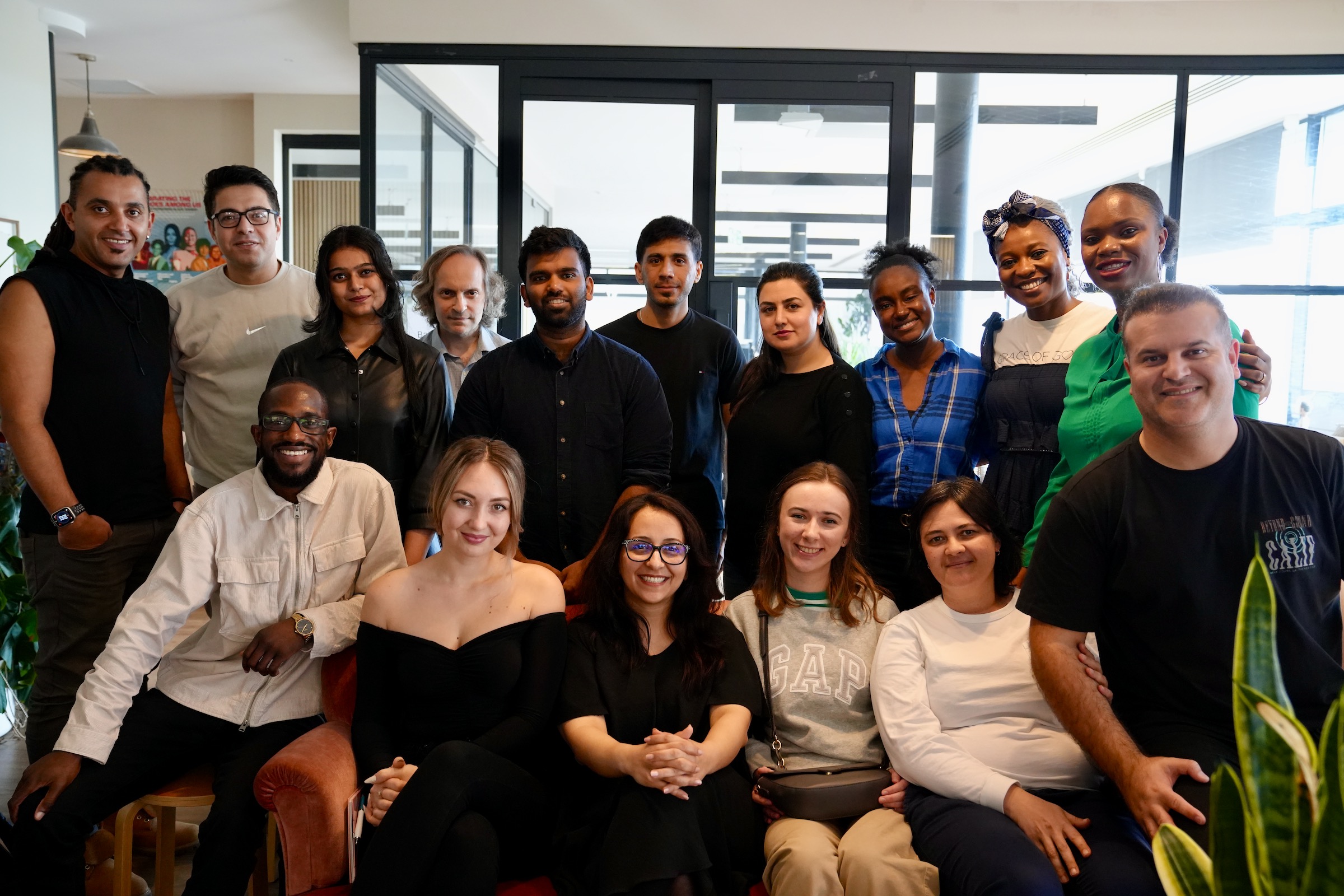A photo of Andriana with volunteers and other trainees.